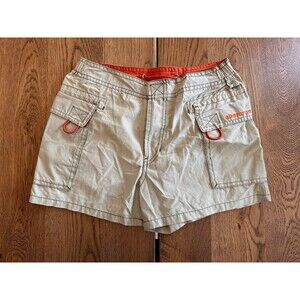 Vintage Abercrombie Girls Cargo Shorts, Size 12, Beige with Orange Trim